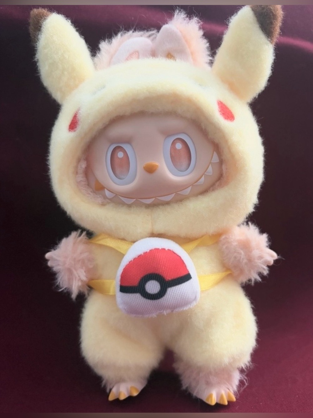 Labubu “Happiness” BIE  with 3 Piece Pikachou  Costume!
